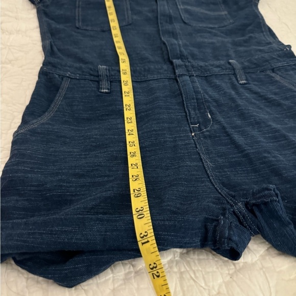 LEE Denim Romper Size M Blue Short Union Alls Vintage Modern - Picture 8 of 12